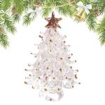 Tisch-Weihnachtsbaum,Weihnachtsbaumfiguren - Kleine Weihnachtsbaum-Miniatur-Weihnachtsfigur,Sammlerkunst-Glasstatue, Tisch-Weihnachtsbaum, Puppenhaus, Miniatur-Winterfiguren für d