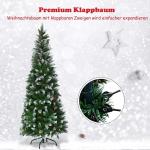 Kunstpotlood, kerstboom met dennenappels, sneeuwbedekte dennenboom met metalen standaard, pvc-naalden, kunstboom, kerstklapsysteem, 180 cm
