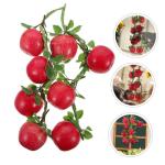 1 Satz Simulation Obst Hängende Schnur Zitronenornament Künstliche Äpfel Zur Lebensechten Dekoration Faux Früchte Stütze Heimdekoration Lehrmodelle Für Obst Ornamente PVC Rot