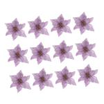 12St Doppelschicht kleine Weihnachtsblume künstliche weihnachtsblumen Blumendekor Weihnachten weihnachtsdeko künstliche blüten Weihnachtsbaumschmuck Party-Requisite Plastik Viol