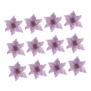 12St Doppelschicht kleine Weihnachtsblume künstliche weihnachtsblumen Blumendekor Weihnachten weihnachtsdeko künstliche blüten Weihnachtsbaumschmuck Party-Requisite Plastik Viol