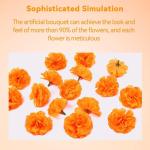 Kunstbloemen, 30 stuks, kunstbloemen, zijdemateriaal, langdurige schoonheid en onderhoudsvriendelijk, goed voor feestdecoratie, thuis, bruiloftsdecoratie (oranje)