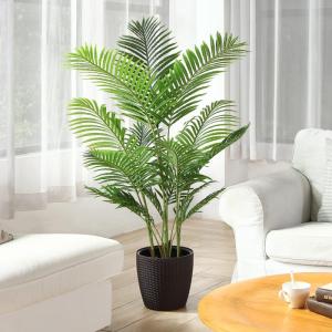 künstliche Areca Palme 140 cm künstliche Palme, 15 Zweige, für den Innen- und Außenbereich Moderne Dekoration Faux Pflanze Topffamilie Einweihungsgeschenk (2 Stück)
