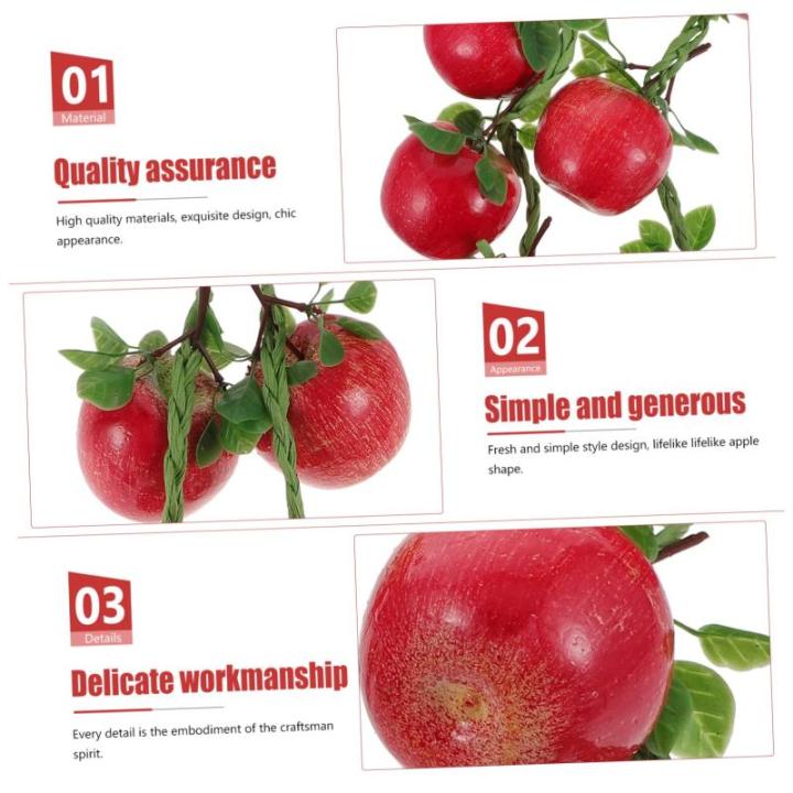 1 Satz Simulation Obst Hängende Schnur Zitronenornament Künstliche Äpfel Zur Lebensechten Dekoration Faux Früchte Stütze Heimdekoration Lehrmodelle Für Obst Ornamente PVC Rot
