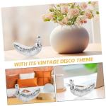 2St Disco-Banane gefälschte Banane Fälschung Disco- Fischernetz-Dekor Boho innerspace The Office dekoring Raffhalter Weihnachten Home Obstfigur Bananenstütze Schaum Silver