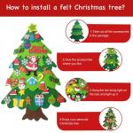 Doe-het-zelf vilten kerstboomset voor kinderen, kerstdecoratie, hangend decor met 32 afneembare ornamenten, voor thuis/deur/muur