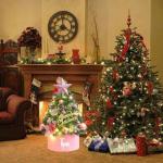 Mini-Weihnachtsdeko für Kinder als Baum. Für Alter, für Verzierungen mit bunten Ornamenten für Feiern für Feiern (45 cm, gelb)