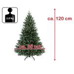 Kerstboom Luxe 120 cm donkergroen - poedersuiker Kunstkerstboom PE/PVC Mix Kunstmatige Dennenboom