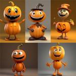 Halloween Kürbis Mann Cartoongestalten Große 16cm Modellspielzeug Statue für Schreibtisch und Dekoration im Garten (Kürbis Mann D)