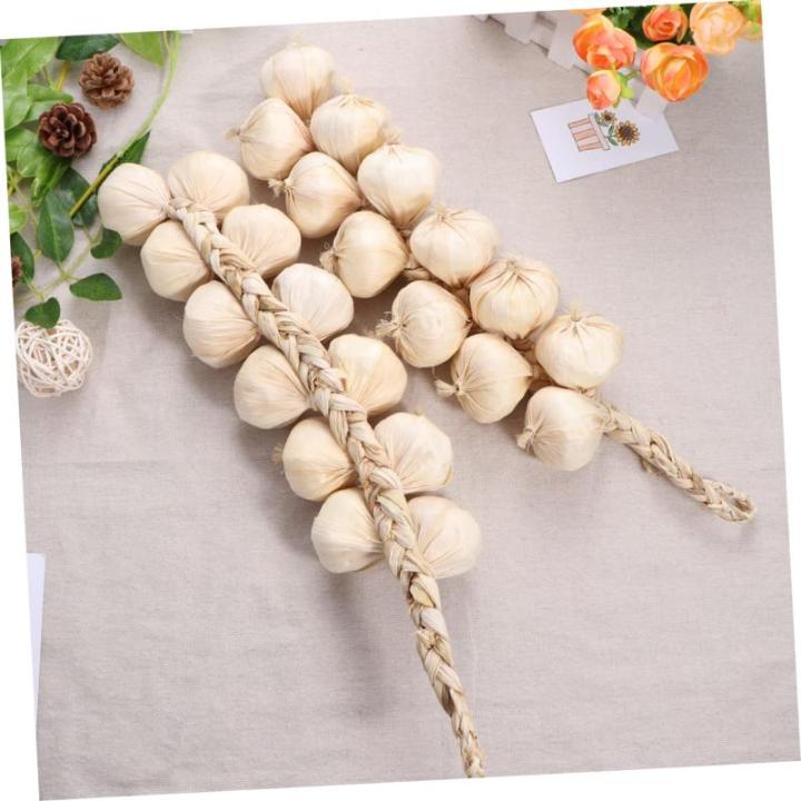 2 Sätze Künstlicher Knoblauch Künstliches Gemüse Lebensechter Weißer Knoblauch Knoblauchornament Knoblauchknolle Pflanzliches Dekor Simulation Knoblauch Zwiebel 2 Stück * 2