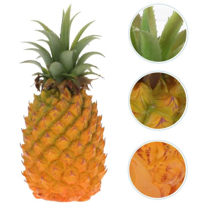3St simulierte Ananas-Ornamente Ananas-Statue gefälschte Äpfel Ananas-Kunststoffmodell Ananas Schaufensterdekoration Obst Modelle künstliche Ananas Fake-Ananas-Modell-Dekor Pu