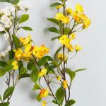 Hortensie, künstliche Blume, einzelne künstliche Hortensie, Blumenstrauß, Blumenarrangement, Dekoration für Zuhause, DIY, Hochzeit, Tafelaufsatz (Gelb)
