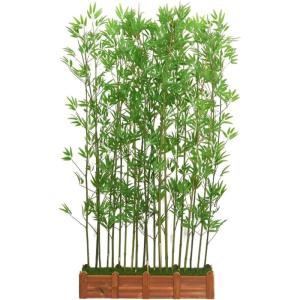 Kunstmatige bamboe bladeren doe-het-zelf decor scherm met houten basis 1,2 m hoge faux potplant voor restaurant kantoor natuurlijk groen ontwerp eenvoudige installatie binnen buite