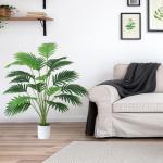 Kunstpalmbladeren, plant in pot, kunstmatige tropische monstera, groene bladeren, Hawaiiaanse Monstera-plant, 18 takken, 71 cm, splitphilo-plant, grote groene plant