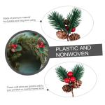 5st Kiefernzapfen Weihnachtsseidenbeere Baum Pflücken Rote Beerenstiele Künstliches Weihnachtsspray Künstliche Beerenpflücker Gefälschter Beerenstiel Große Tannenzapfen Vlies