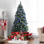 middernachtblauwe kerstbalornamenten voor kerstversiering - 36 stuks kerstboom onbreekbare ornamenten met ophanglus voor vakantie- en feestdecoratie (combo van 6 stijlen in 3 maten