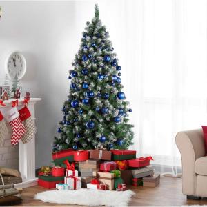 middernachtblauwe kerstbalornamenten voor kerstversiering - 36 stuks kerstboom onbreekbare ornamenten met ophanglus voor vakantie- en feestdecoratie (combo van 6 stijlen in 3 maten