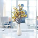 Künstliches Blumenarrangement,Künstlicher Blumens Baby Breath Seide mit langen hohen Stiel Europäische Kunst Dekor gefälschte Blumen natürliche Gypsophila Zweige(Yellow)