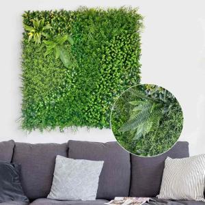 wand, bosgroen, 100 x 100 cm, groen voor binnen en buiten, uv-bestendig, onderhoudsvriendelijk en duurzaam, verticale tuin voor een feel-good sfeer en een fris kamerdesign