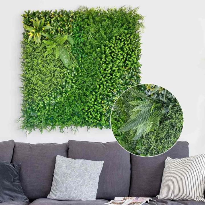 wand, bosgroen, 100 x 100 cm, groen voor binnen en buiten, uv-bestendig, onderhoudsvriendelijk en duurzaam, verticale tuin voor een feel-good sfeer en een fris kamerdesign