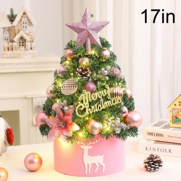 Mini-Weihnachtsdeko für Kinder als Baum. Für Alter, für Verzierungen mit bunten Ornamenten für Feiern (45 cm, Rosa)
