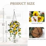 Pansy Kunstbloemen als echte viooltjes, hangende planten, kunstbloemen, Pansy met hanglamp, hoogte 70 cm, kamerplant, struik, decoratieve plant, groene plant