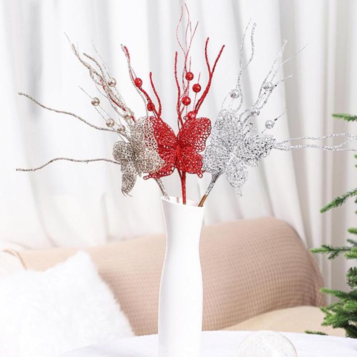6 Stück Weihnachtspflanzenarrangement für Weihnachtskränze Thanksgiving Hochzeit Dekorationen
