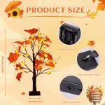 Halloween decoratie voor binnen, zwart esdoornblad, boomverlichting met 24 leds, Halloween-decoratie, griezelige lichtboom met led-spinnenlicht, berkenboom met timer voor Halloween