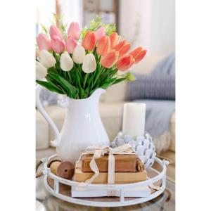 20 stuks tulpen kunstbloemen echte touch latex tulp bloemen decoratie kunstplant lengte 34 cm voor thuis kamer bruiloftsboeket party bloemstuk