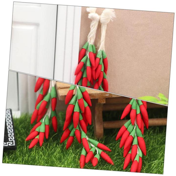 Obstdekor 15 Saiten Dekorative Chili-Requisiten Simulation Chili-Requisiten Chili Props für Miniaturwelten kunstpflanze Gemüse Anlage Zubehör schmücken Generation Kranz Harz