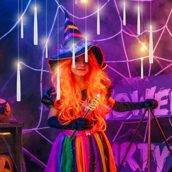 12 stuks led-kaarsen met toverstaf, afstandsbediening, drijvende batterijvoeding voor Kerstmis, bruiloft, Halloween, verjaardagsfeest