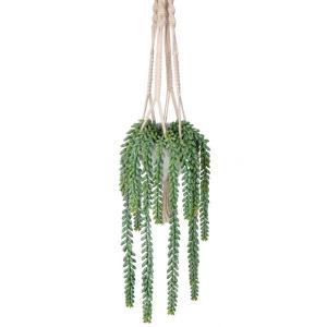 45,7 cm hangende planten kunstmatige vetplanten, hangende plant met geweven katoenen touw, decoratieve voor thuis badkamer decor