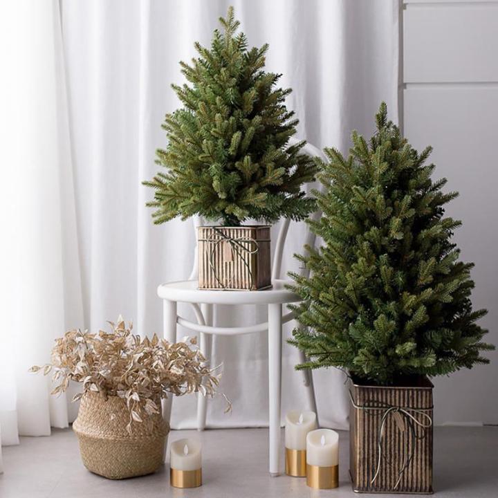 Kerstboom kunstmatige groene kerstboom, doe-het-zelf tafelkerstboom in pot, kerstboom 45 cm, 60 cm, 70 cm, 90 cm