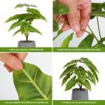 Kunstgroene plant in pot, kunstmatige vetplanten, planten in pot, 33 cm, grote groene kunstmatige plant, groen blad voor thuis, bureau, woonkamer, decoratie