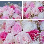 Rosa Rose Babysbreath Blume Ball Centerpiece für Hochzeit Tisch Deko Event Bühne Gang Flool Floral Arrangement Bouquet Supplies (50cm)
