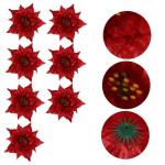 14 STK Künstliche Blumen Strauß Kleine Weihnachtsdeko Christbaumschmuck Weihnachtsstern Gefälschter Weihnachtsstern Blumengirlande Mini-weihnachtsschmuck Mini-Kranz Gold Sport R
