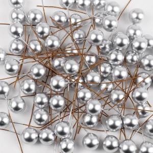 100 Stück Künstliche Beeren 12mm,Dekorative Beerenstiele,Beeren Früchte,für DIY Handwerk Dekoration,Weihnachtsbaum Weihnachtskranz Tischdeko,Hochzeit,Home Decoration,Silber