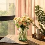 10 stuks zijden kunstrozen bloemen bruidsboeket (champagne)