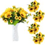 als echt 52 stuks kunstzonnebloemen, gele bloemen voor bloemstuk, bruiloftsboeket, tafeldecoratie, thuis, tuin, decoratie, 1303