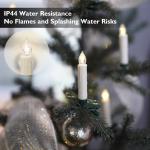 10,5 cm Set van 20 Vlamloze LED Clip Taper Kaarsen met Afstandsbediening voor Kerstboom, Batterij Aangedreven Plastic Mini Clip-On Kaarsen met Timer Wax Druppelen Ontwerp, Indoor e
