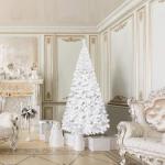 Kunstkerstboom, dennenboom met metalen standaard, pvc-naalden, kunstboom, ideaal voor thuis, kantoor, winkels en hotels, wit