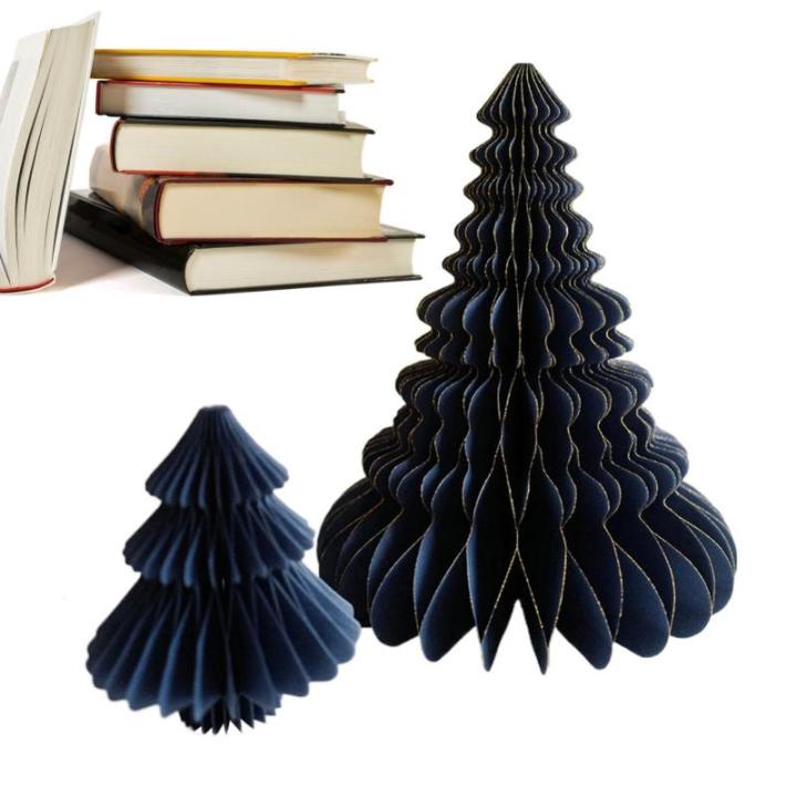 Papieren kerstboom, decoratief kunsthandwerk met meerlaagse splitten, kerstdecoratie om te knutselen, tafelopzetstuk van papier, ideaal voor het creëren van een feestelijke sfeer 