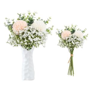 1807 Boeket van kunstbloemen, paardenbloem, 12 stuks, plastic bloemen, bundel, namaakbloemen, decoratie voor bruiloft, thuis, woning, kantoor, feest