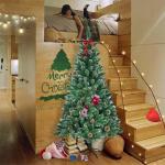 Kunstkerstboom, 210 cm, pvc, met sneeuweffect, dennenappels, kerstboom met snel op te bouwen, klapsysteem, brandvertragende kunstdennenboom met metalen standaard