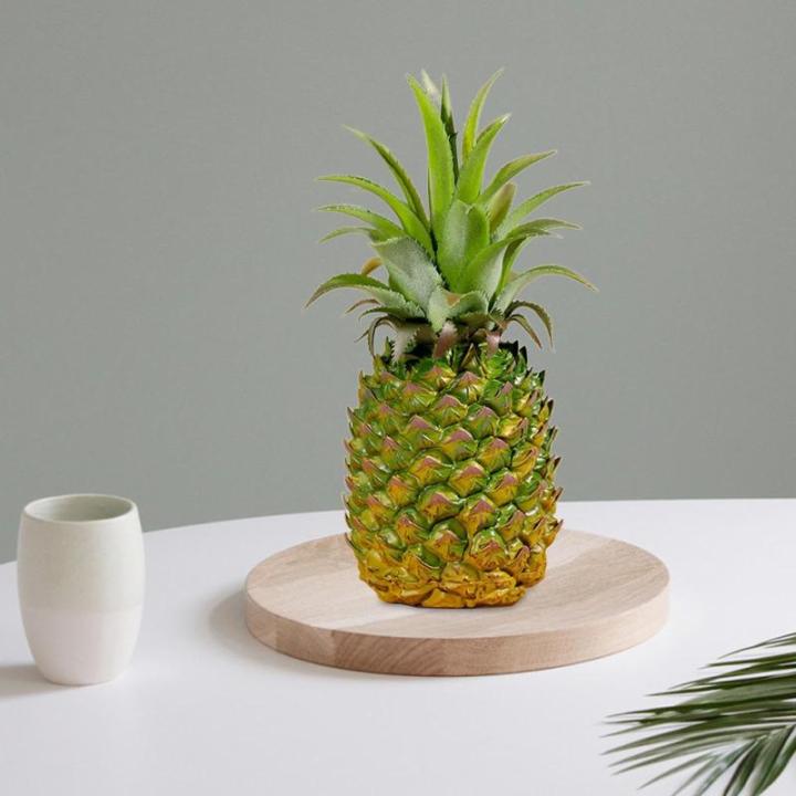 Authentieke ananas sculptuur, kunstfruitdecoratie voor thuis, elegant ornament, 9 cm x 21 cm