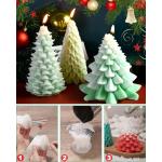 3 stuks kerstkaars mal siliconen, kerstboom kaars mal, DIY siliconen mal, kaars siliconen voor DIY geurkaars, kaars voor het gieten van kerstboom, kaars voor kerstdecoratie