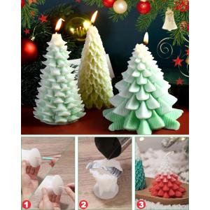 3 stuks kerstkaars mal siliconen, kerstboom kaars mal, DIY siliconen mal, kaars siliconen voor DIY geurkaars, kaars voor het gieten van kerstboom, kaars voor kerstdecoratie