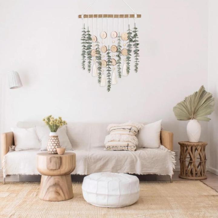 Badkamer Decor Kunstmatige Eucalyptus Groen Opknoping Muur Decor Faux Eucalyptus Bladeren Opknoping Plant Met Houten Stok Met Rustieke Boerderij Voor Slaapkamer Kwekerij Boho Woond