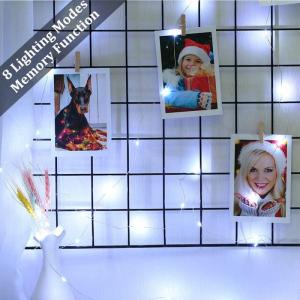 Lichtslingers Koperdraad 20M 200 LED Kerstverlichting Waterdicht 8 Modi Lichtgevende Kettingen Buiten Kerstboom Decoratie Tuin Thuis Feest Bruiloft, Koel Wit