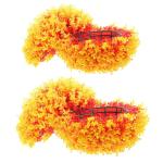 2st Eukalyptus-grasball Künstliche Pflanzen Für Den Innenbereich Künstliche Eukalyptusblätter Lavendel Formschnitt Ball Faux-laubkugeln Künstliche Zimmerpflanzen Orange Plasti